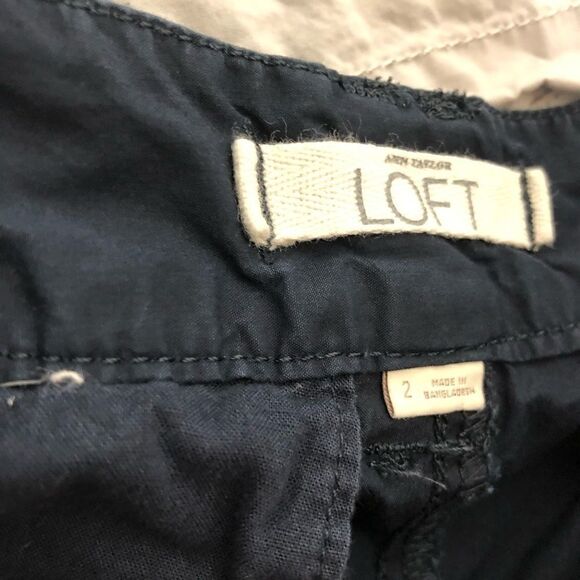 LOFT light Gray navy blue shorts cotton bundle - Picture 5 of 9